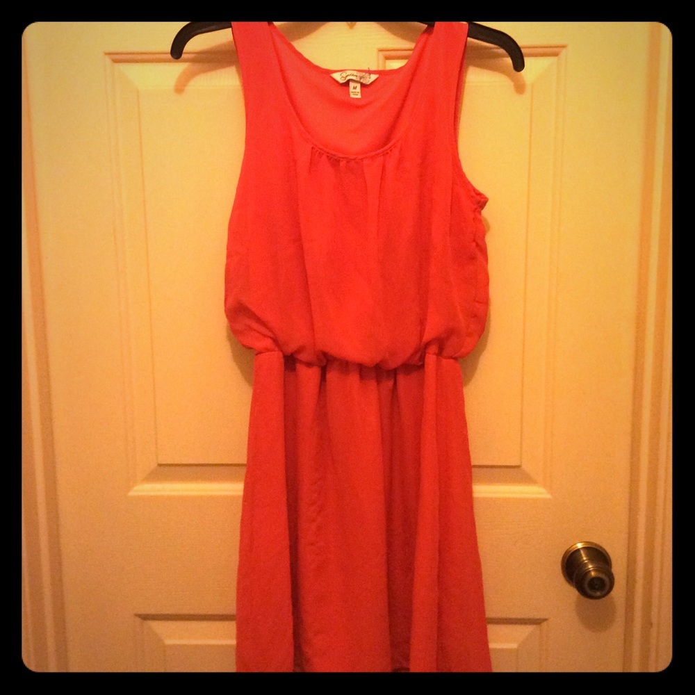Speechless M orange lined elastic waist dress